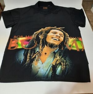 Bob Marley Dragonfly Button Up Shirt Men’s XL • Early Korea Run • Reggae Y2K